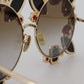 Dolce & Gabbana Elegant Round Rose-Embellished Sunglasses