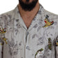 Dolce & Gabbana Elegant Silk Bird Print Casual Shirt