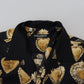 Dolce & Gabbana Elegant Silk Pajama Look Shirt with Gold Hearts