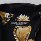 Dolce & Gabbana Elegant Silk Pajama Look Shirt with Gold Hearts