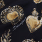 Dolce & Gabbana Elegant Silk Pajama Look Shirt with Gold Hearts