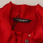 Dolce & Gabbana Elegant Red Ascot Collar Blouse