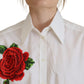 Dolce & Gabbana Elegant Floral Embroidered Silk Blend Shirt