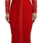 Dolce & Gabbana Elegant Red Bodycon Sheath Dress