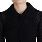 Dolce & Gabbana Elegant Black Wool Blend Button Down Jacket