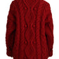 Dolce & Gabbana Elegant Red Virgin Wool Cardigan