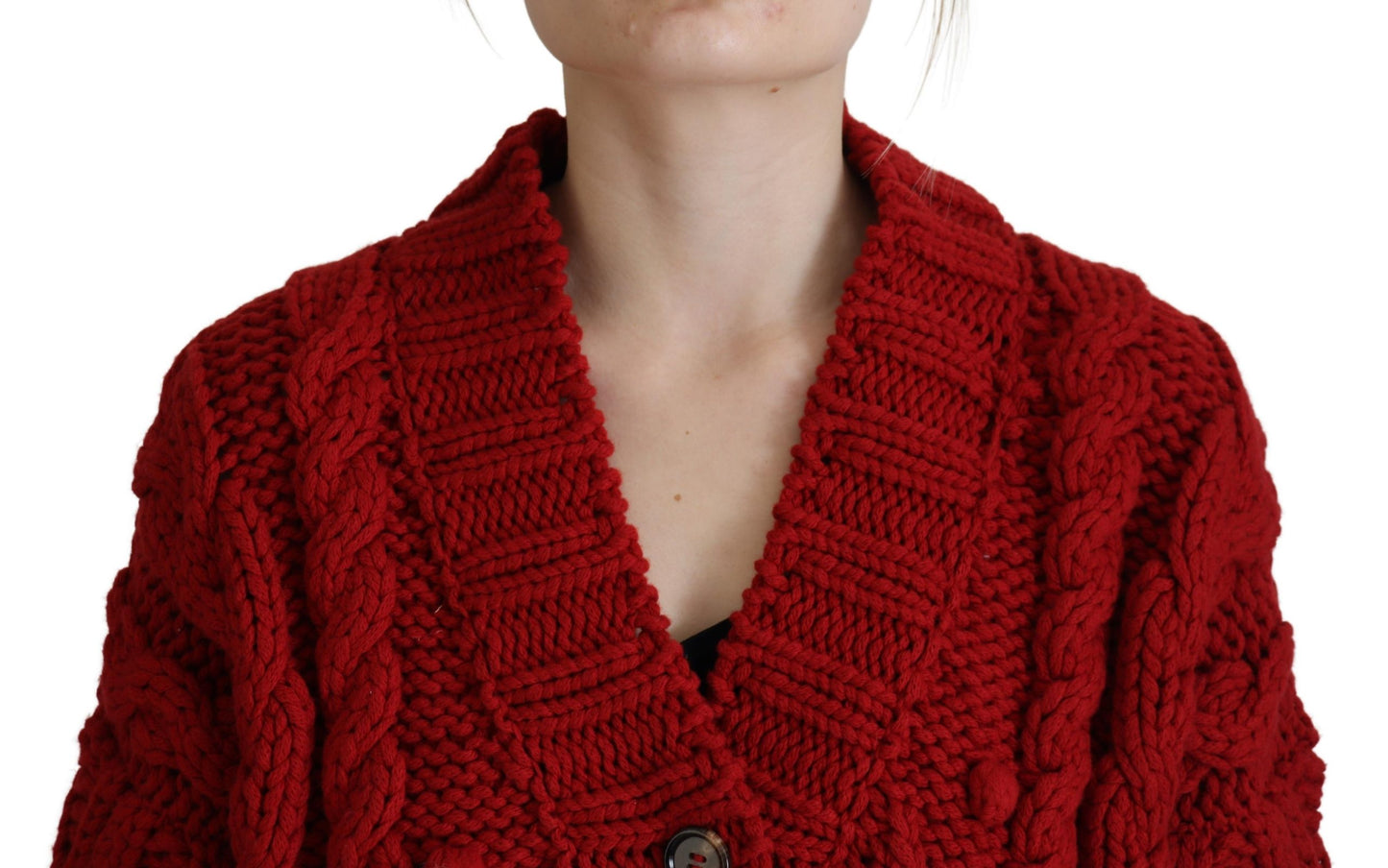 Dolce & Gabbana Elegant Red Virgin Wool Cardigan