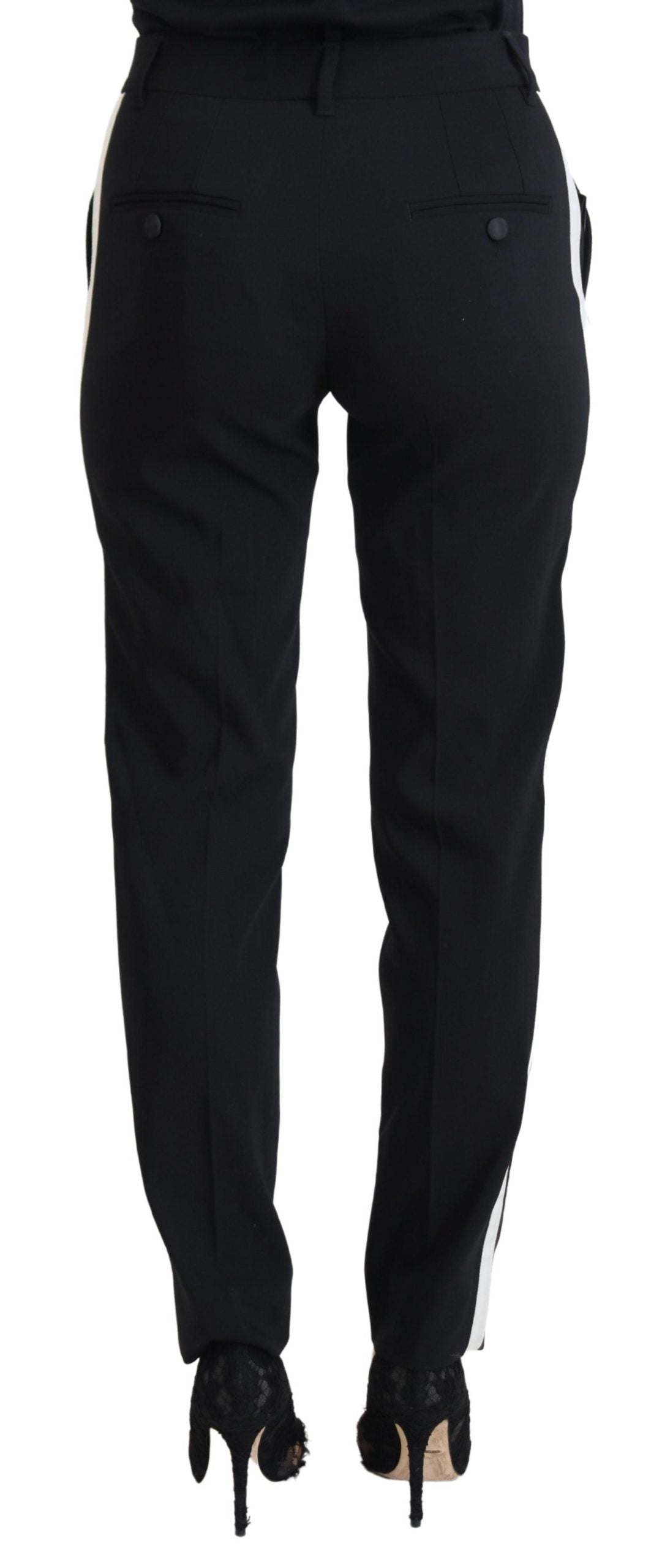 Dolce & Gabbana Elegant Black Wool-Silk Pants