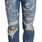 Dolce & Gabbana Chic Tattered Denim Pants - Indigo Essence