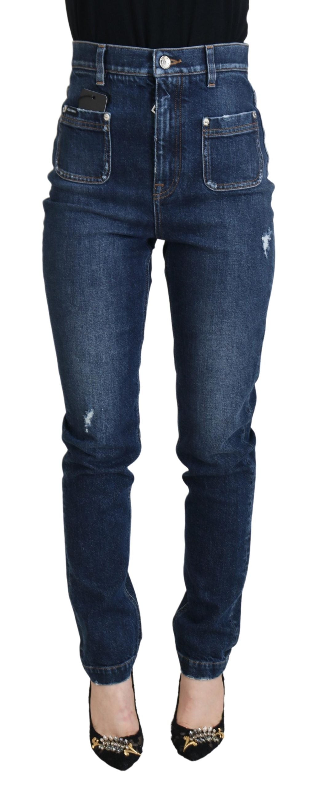 Dolce & Gabbana Elegant Dark Blue Denim Pants