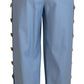 Dolce & Gabbana Elegant Light Blue Wool-Silk Blend Pants