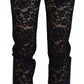 Dolce & Gabbana Elegant Floral Lace Front Denim