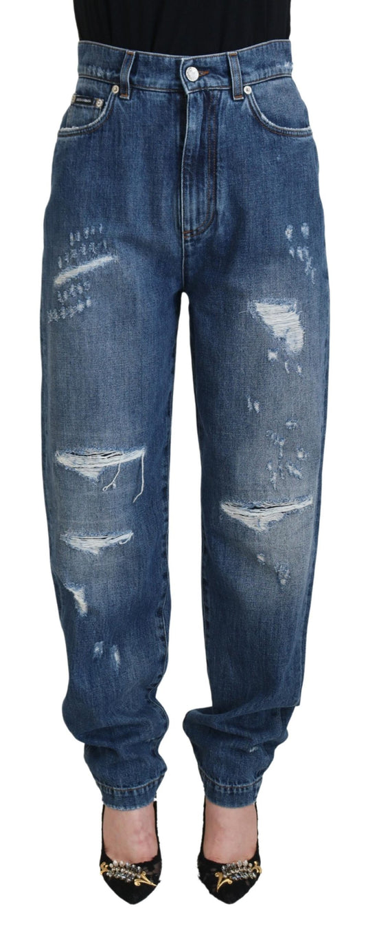 Dolce & Gabbana Elegant Tattered Denim Jeans