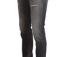 Dolce & Gabbana Elegant Gray Washed Cotton Stretch Jeans