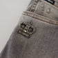 Dolce & Gabbana Elegant Gray Washed Cotton Stretch Jeans