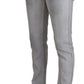 Dolce & Gabbana Elegant Gray Washed Cotton Blend Pants