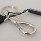 Dolce & Gabbana Elegant Black Charm Keychain with Brass Accents