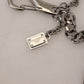 Dolce & Gabbana Elegant Silver and Black Designer Keychain