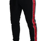 Dolce & Gabbana Chic Black Jogging Sweatpants with Red Detail