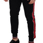 Dolce & Gabbana Chic Black Jogging Sweatpants with Red Detail