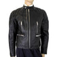 Burberry Men's Black Leather Diamond Quilted Biker Jacket