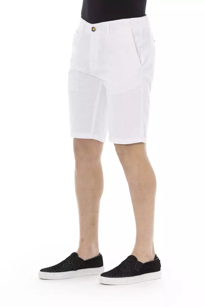 Baldinini Trend White Cotton Men Bermuda Shorts