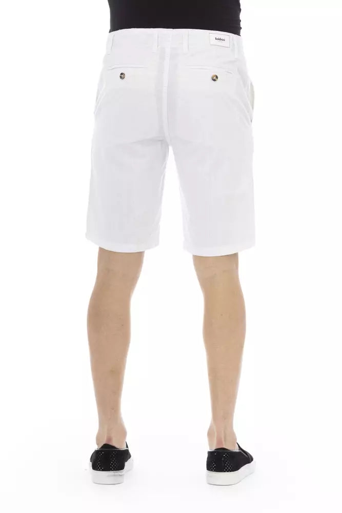 Baldinini Trend White Cotton Men Bermuda Shorts