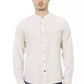 Baldinini Trend White Linen Men Shirt