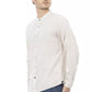 Baldinini Trend White Linen Men Shirt