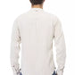 Baldinini Trend White Linen Men Shirt