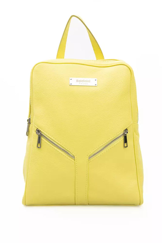 Baldinini Trend Yellow Leather Women Backpack