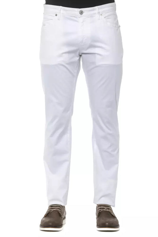 PT Torino White Cotton Men Trouser