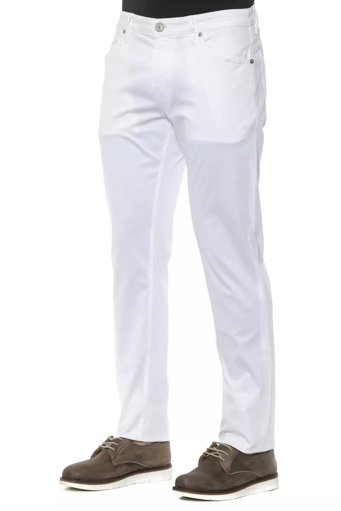 PT Torino White Cotton Men Trouser