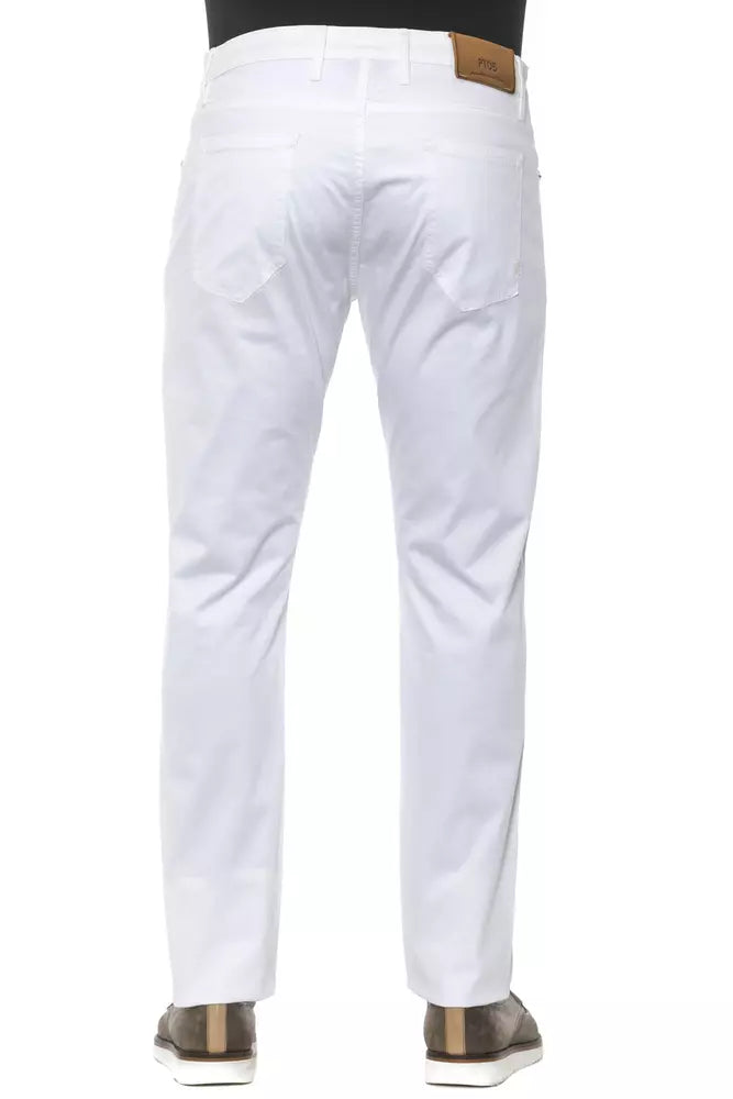 PT Torino White Cotton Men Trouser