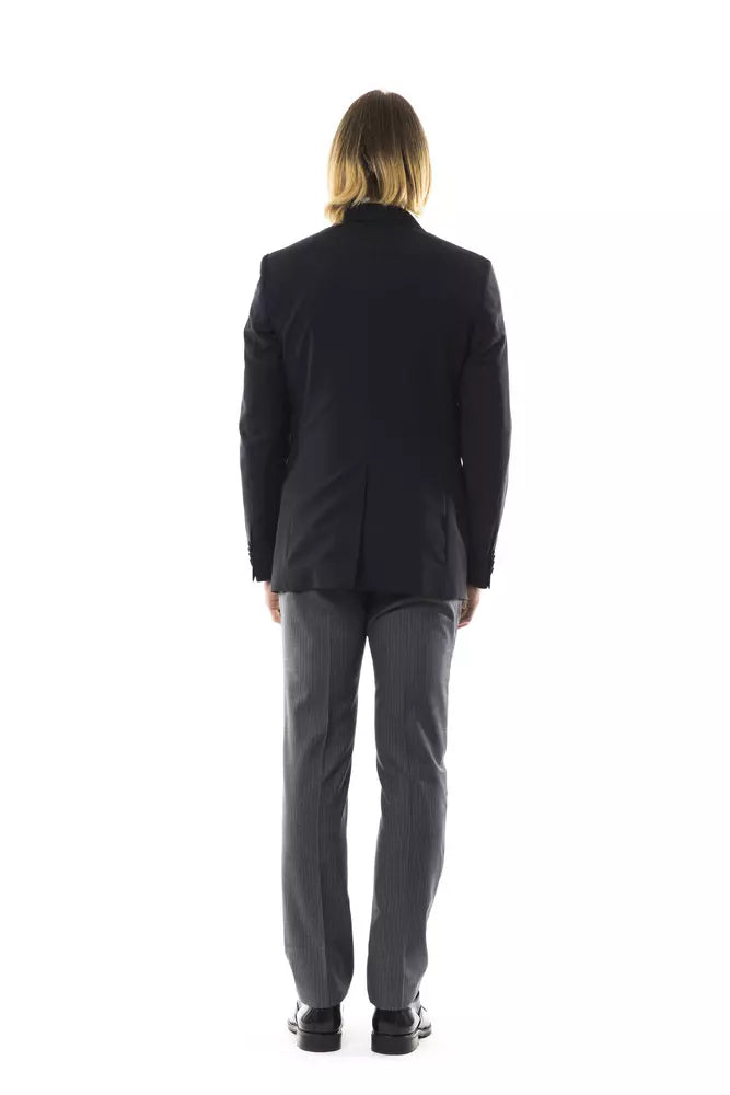 Uominitaliani Black Wool Men Blazer