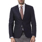 Billionaire Italian Couture Blue Wool Men Blazer