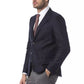 Billionaire Italian Couture Blue Wool Men Blazer