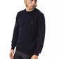 Uominitaliani Blue Merino Wool Men Sweater