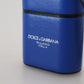 Dolce & Gabbana Blue Leather Silver Metal Logo Airpods Case