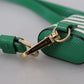 Dolce & Gabbana Green Leather Strap Gold Metal Logo Airpods Case