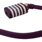 Dolce & Gabbana Purple Leather Strap Gold Metal Logo Airpods Case
