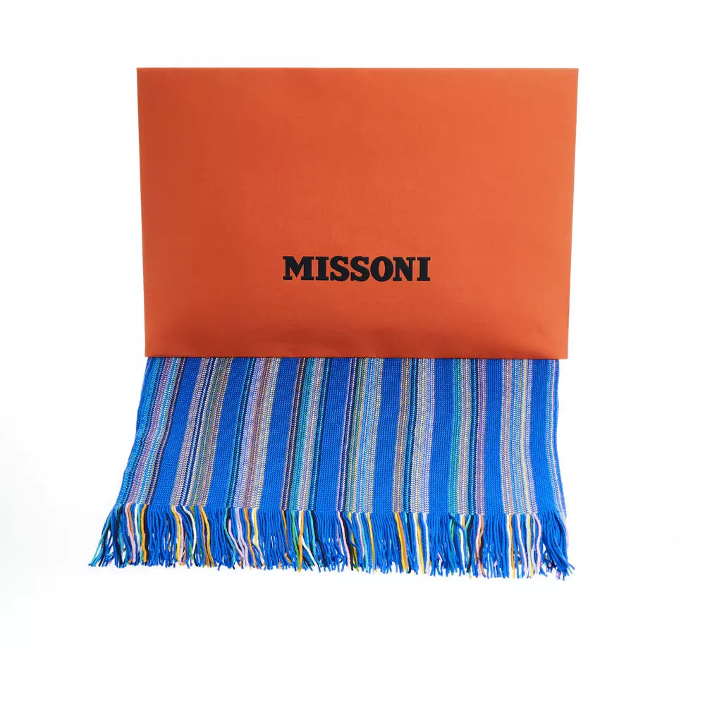 Missoni Vibrant Geometric Pattern Fringed Scarf