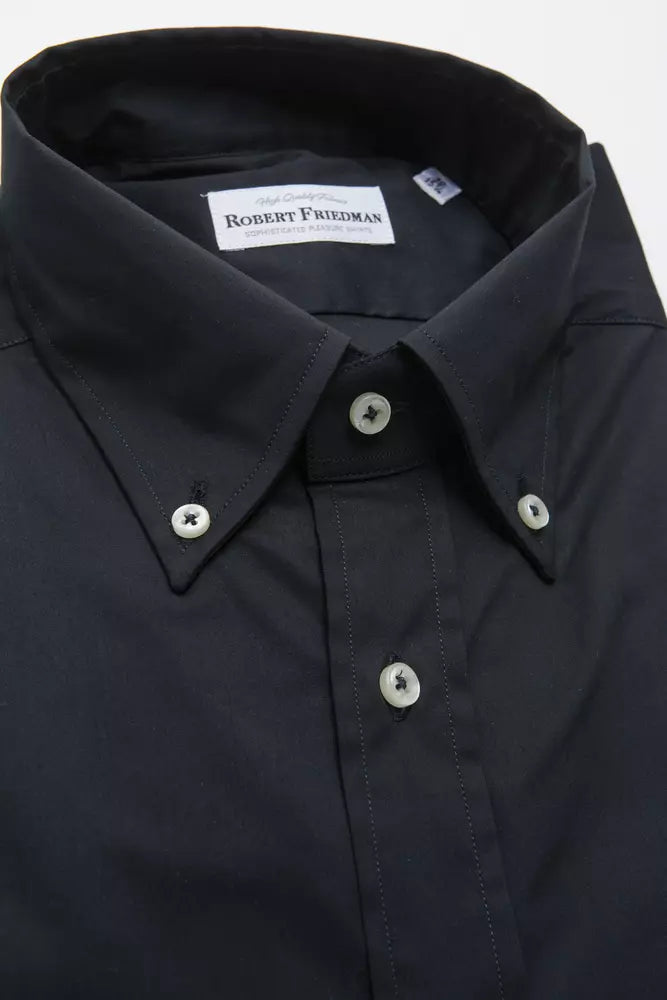 Robert Friedman Black Cotton Men Shirt