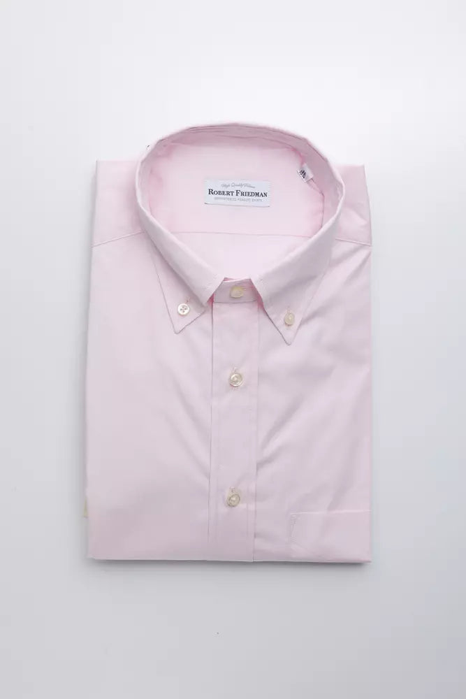 Robert Friedman Pink Cotton Men's Shirt