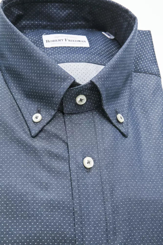 Robert Friedman Blue Cotton Men Shirt