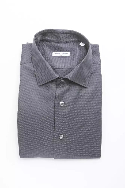 Robert Friedman Blue Cotton Men Shirt