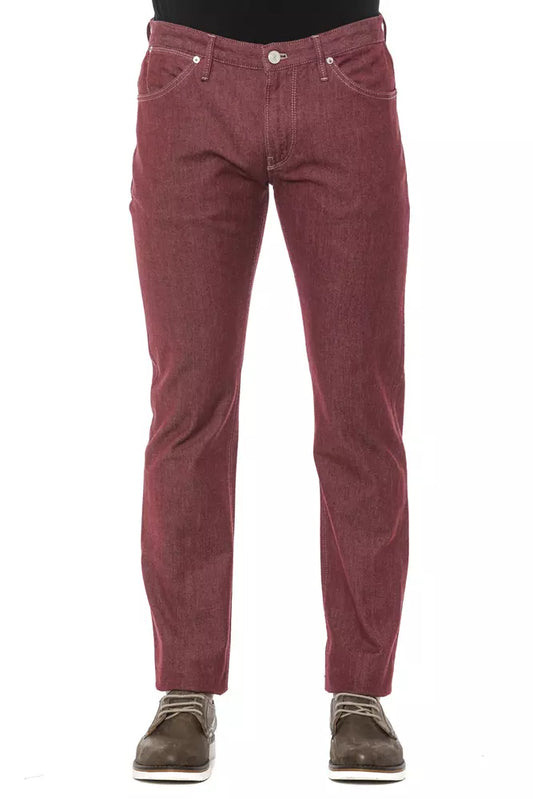 PT Torino Burgundy Cotton Men Trouser