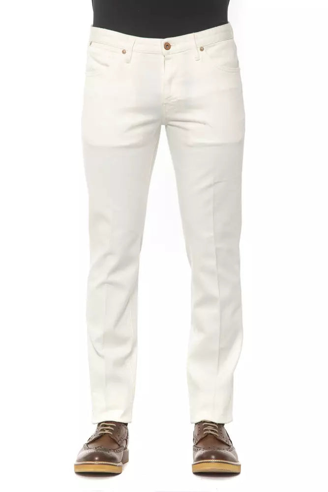 PT Torino White Cotton Mens Trouser