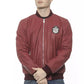 Billionaire Italian Couture Burgundy Leather Men Jacket