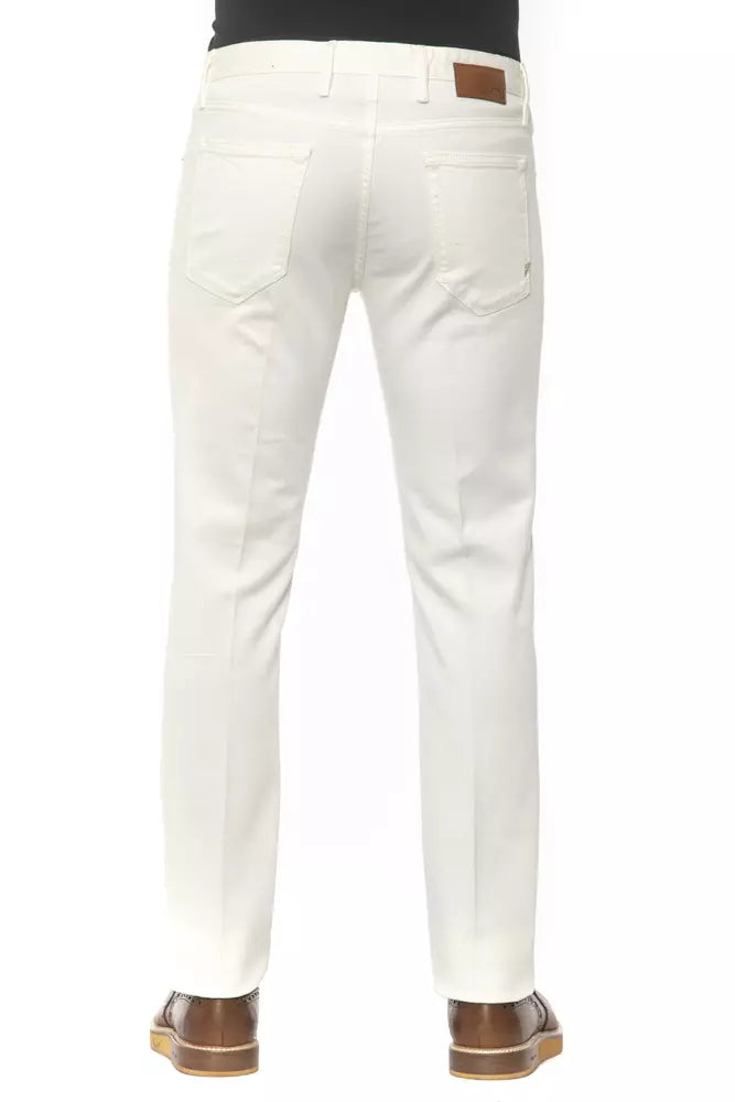 PT Torino White Cotton Mens Trouser